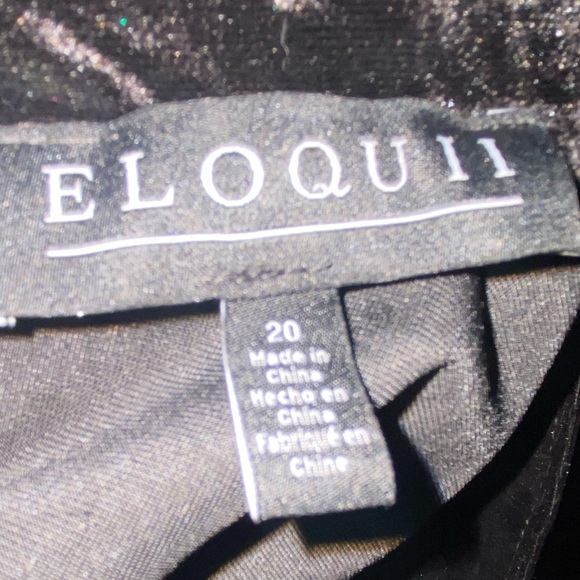 Eloquii Black Long Sleeve Velvet Dress - Picture 6 of 8